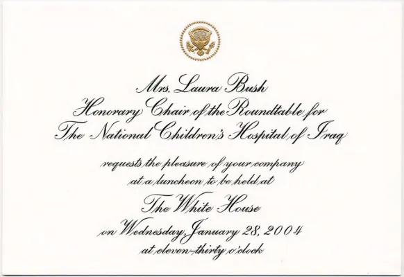 01/28/2004 - Luncheon for the National Children's Hospital of Iraq - Invitations
