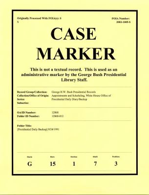 [Presidential Daily Backup] 9/24/1991