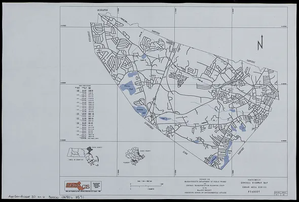 Facsimile general highway map urban area series Peabody