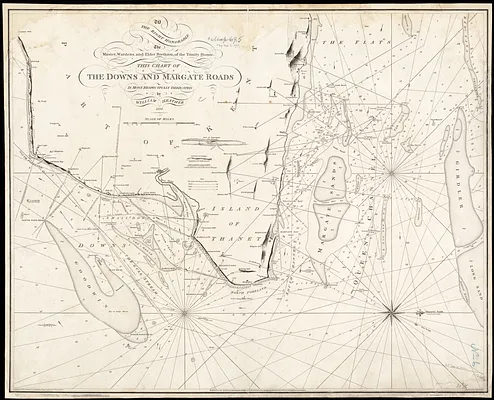 To the Right Honorable the Master, Wardens, and Elder Brethren, of the Trinity House, this chart of the Downs and Margate Roads is ... dedicated