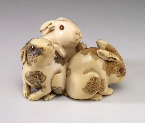 Netsuke in Form of Three Rabbits