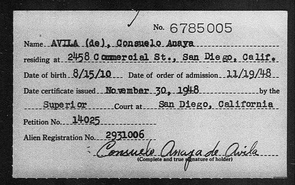 Avila De, Consuelo Anaya - 1948