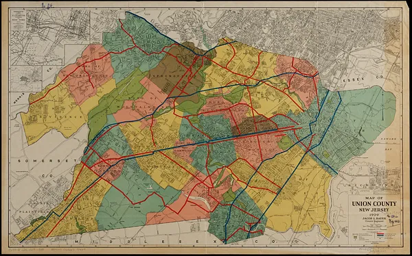 Map of Union County, New Jersey