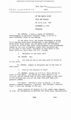 Press Secretary Briefings, 11/6/75