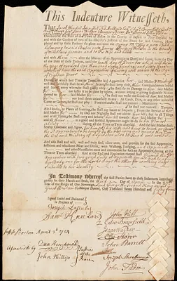Agnes [Agnus] McFay indentured to apprentice with James Perie of Woburn, 3 April 1754