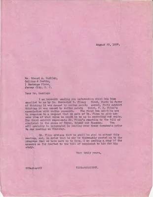 Letters Sent to Edward A. Markley [E.A. Markley], August 23, 1927