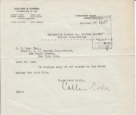 Letters Received to C.B. Lee, October 17, 1927