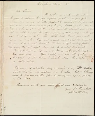 Letter from Silva W. Jones, Ashburnham, [Mass.], to Anne Warren Weston, Dec. 15, [18]37