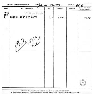Bill from Bergdorf Goodman
