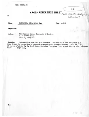 Cross Reference Memorandum