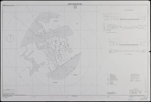 Airport obstruction chart OC 159, Scholes Field, Galveston, Texas