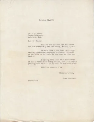 Letters Sent to Dr. R. B. Moore, November 26, 1930