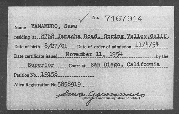 Yamamuro, Sawa - 1954