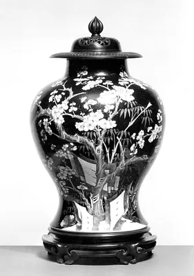 Vase with Flowering Plum Design
