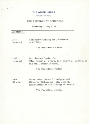 [President's Daily Schedule, June-Aug. 1971] [2 of 3]
