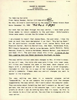 HRC - "A Call to Action" League of Women Voters Book 7/25/95