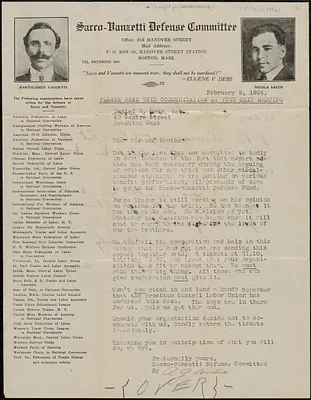 Adolph G. Wittner (Sacco-Vanzetti Defense Committee) typed letter signed (circular) to Daniel R. Gray, Boston, Mass., February 2, 1924