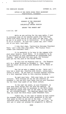 Remarks of the President at the Carlinville Amtrak Station, aboard "The Honest Abe" [Ford Speech or Statement]