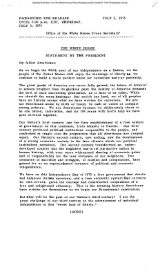 Fourth of July Statement [Ford Speech or Statement]