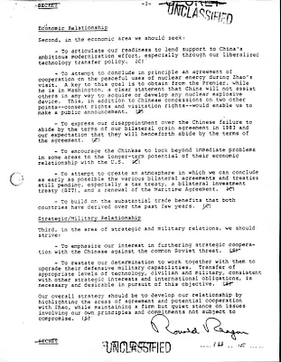 NSDD 120 Visit to the United States of Premier Zhao Ziyang