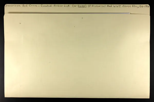 American Red Cross- Folder List of Historical and WWII Nurse Files