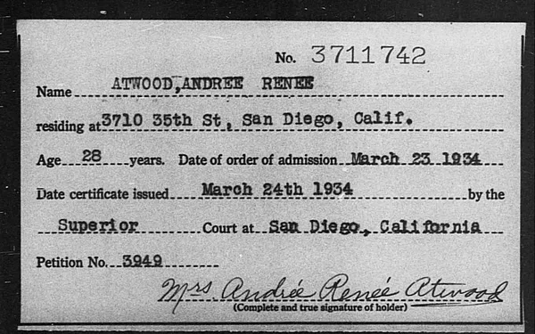 Atwood, Andree Renee - 1934