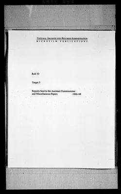 Reports Sent to the Assistant Commissioner and Miscellaneous Papers, 1866-1868