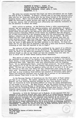 Statement by Truman Gibson, Jr., at Press Conference, with Attachments