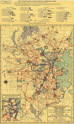 Boston Elevated Railway system route map