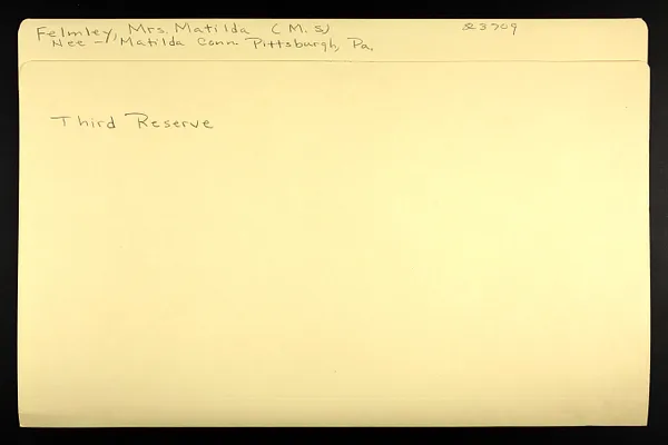Felmley,, Mrs. Matilda (M.S.) nee Matilda Conn