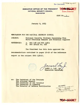 Memorandum from James S. Lay, Jr. to the National Security Council