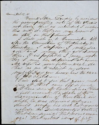 Letter from Joseph J. Locke, Barre, [Massachusetts], to Samuel May, [18]51 Oct[ober] 12