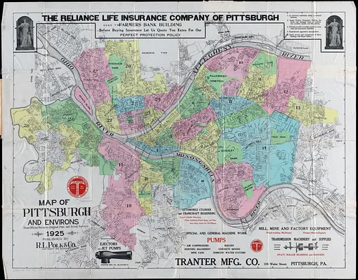 Map of Pittsburgh and environs