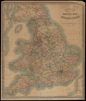 Cruchley's travelling railway map of England & Wales