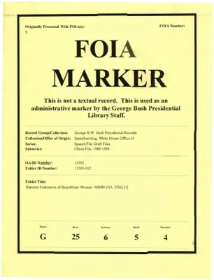 National Federation of Republican Women 10/8/89 [OA 3536] [1]