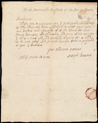 Lydia Robinson indentured to apprentice with Seth Wight of Medfield, 3 August 1743