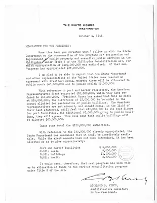 Memorandum from Richmond Keech to President Harry S. Truman