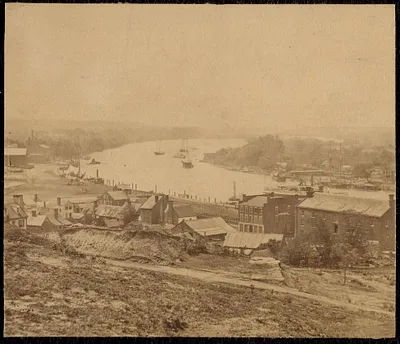 View of the James River, looking east from Libby Prison Hill