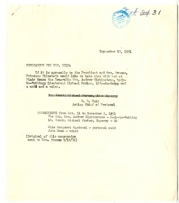 Memoranda from R. D. Muir to Edith Helm