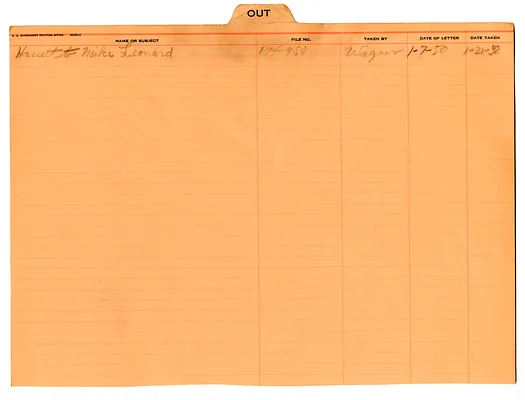 White House Files Out Card Marker