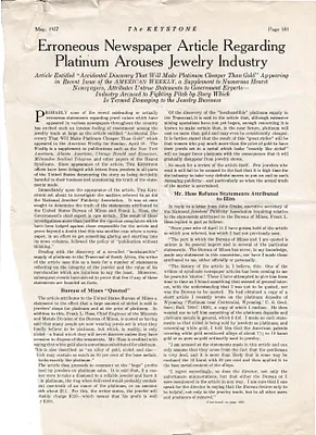 Newspaper Article, May , 1927