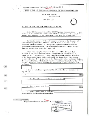 Memorandum for the President's Files