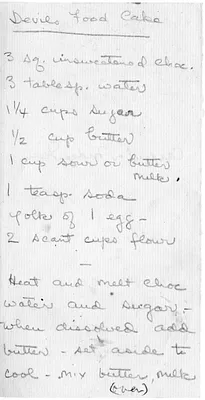 Recipe for Devils Food Cake