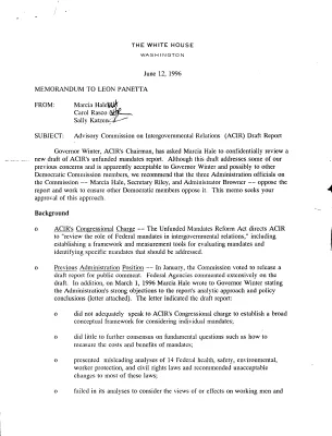 ACIR [Advisory Commission on Intergovernmental Relations] Response File 2 [2]