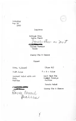 White House Luncheon and Dinner Menu