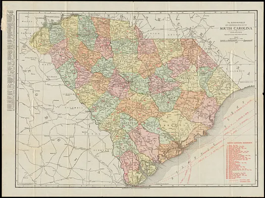 The Rand McNally new commercial atlas map of South Carolina