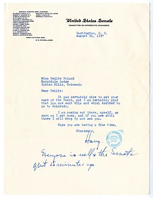 Letter from Harry S. Truman to Nellie Noland