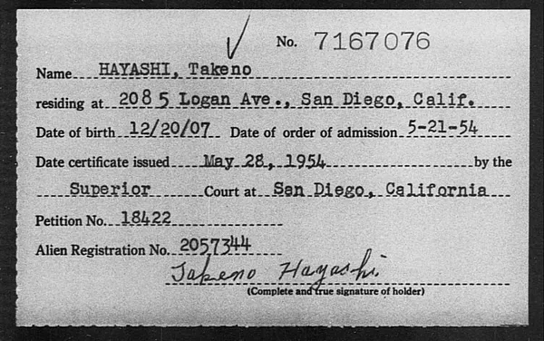 Hayashi, Takeno - 1954