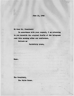 Sumner Welles to Franklin D. Roosevelt