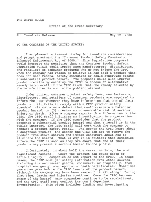 POTUS Transmitted Letter